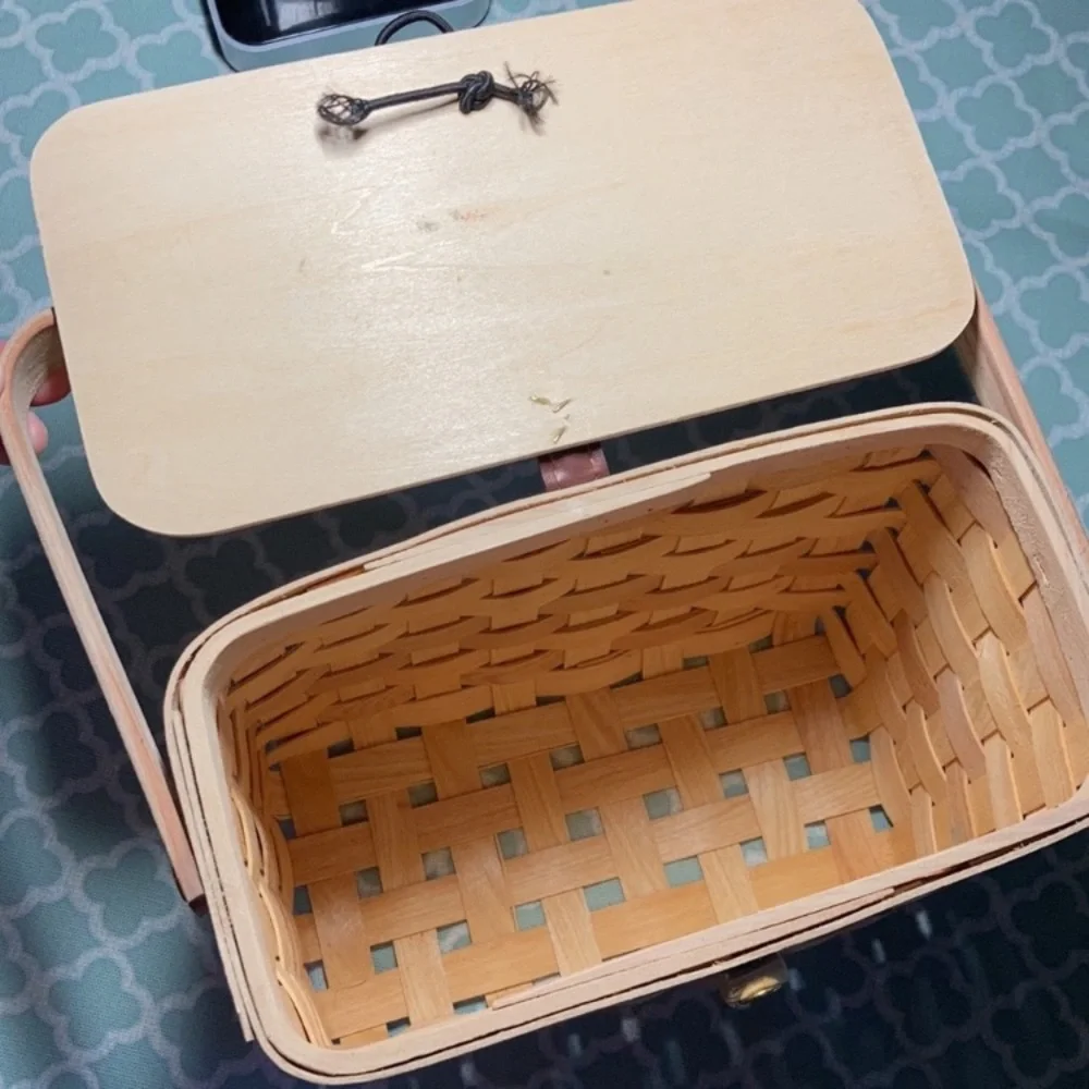 Woven Wooden Picnic Basket Small